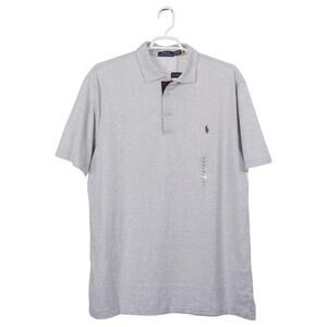 NWT Polo Ralph Lauren Polo Shirt XLT Gray Herringbone Short Sleeve Pony Logo